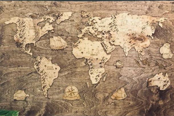 Fenrirwoodworks World Map wood map
