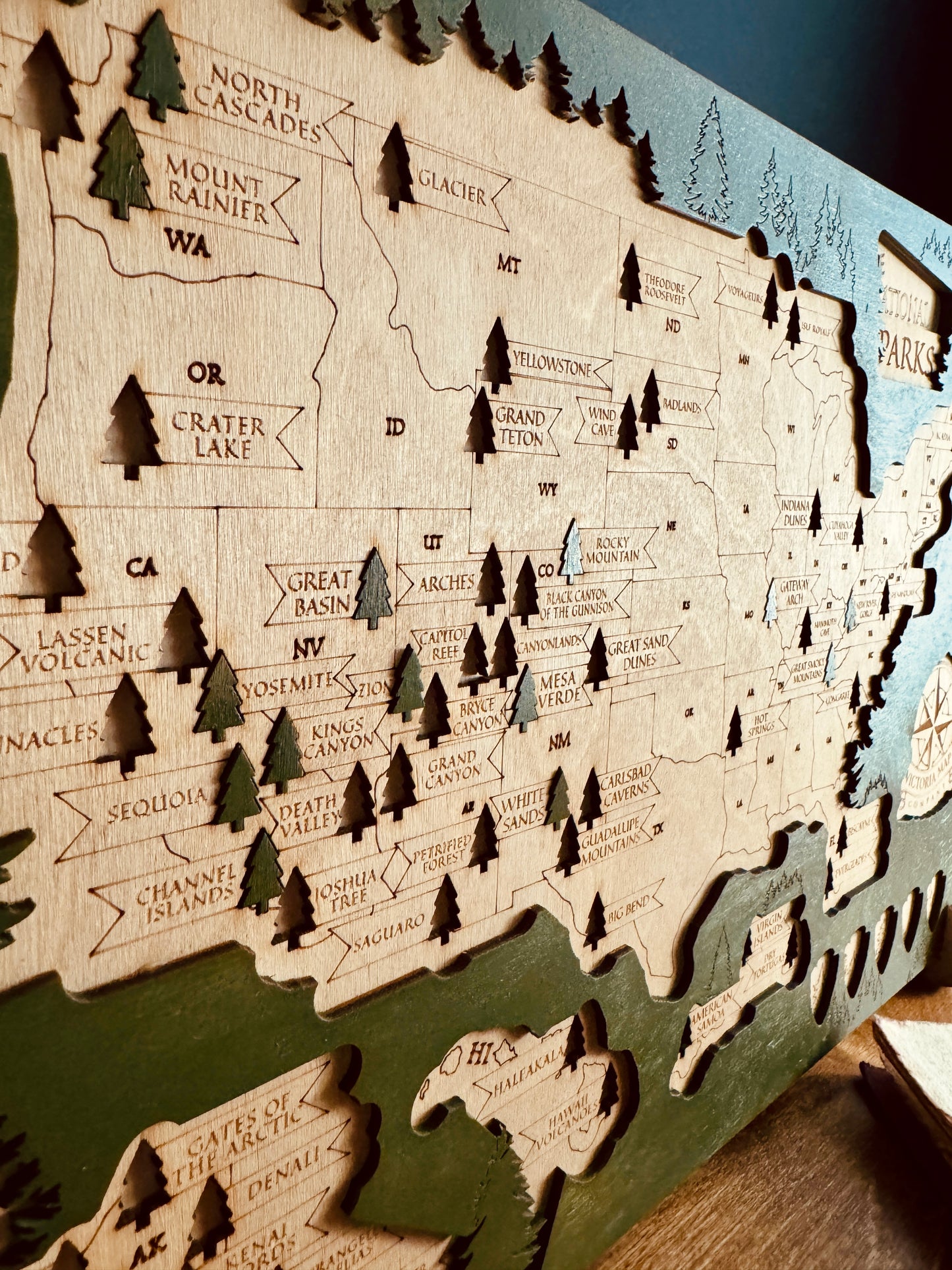 National Parks Map Tracker Wooden Puzzle