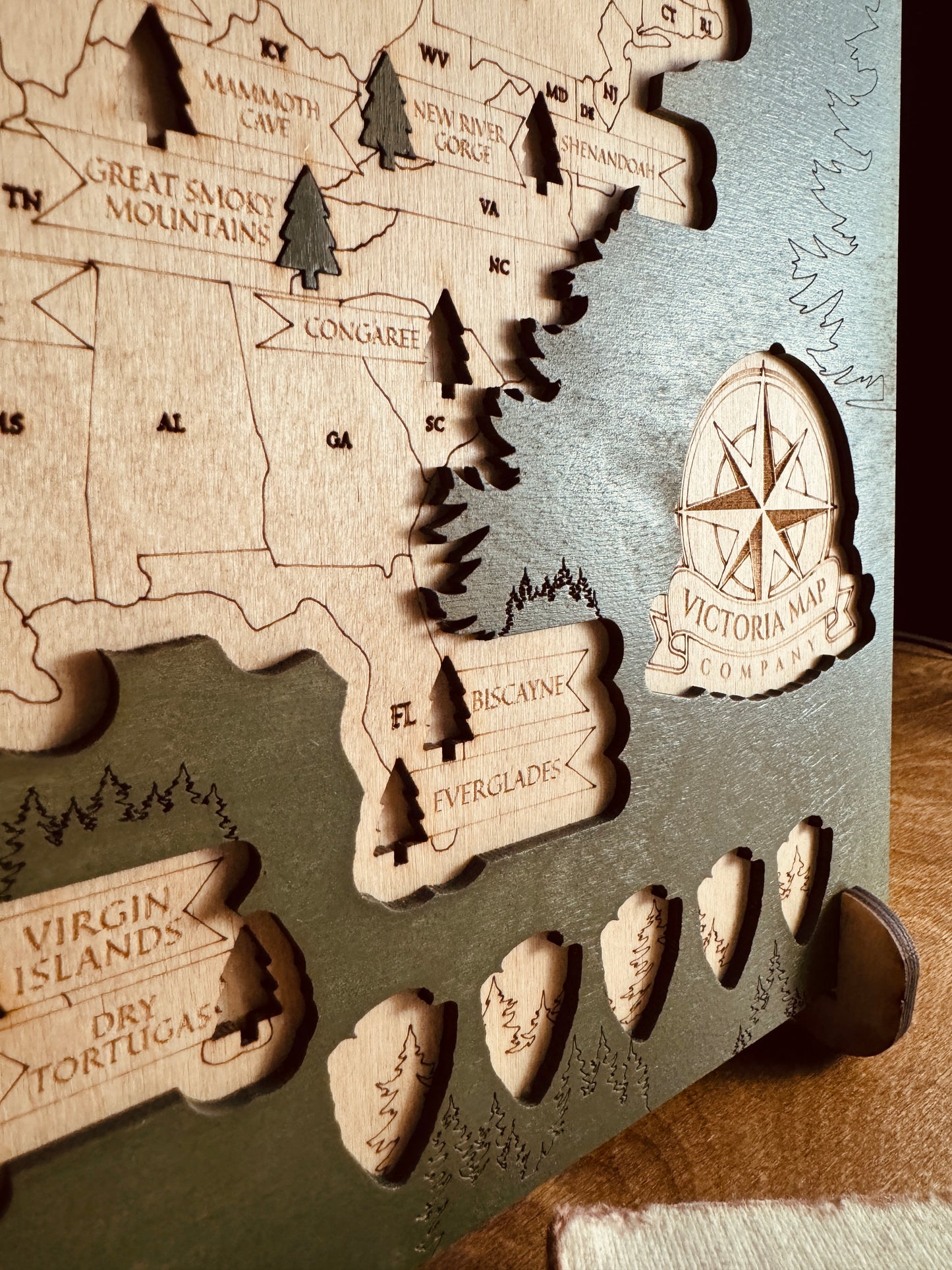 National Parks Map Tracker Wooden Puzzle