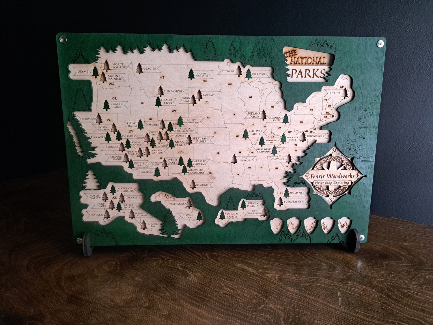 National Park Map Fenrir Woodworks