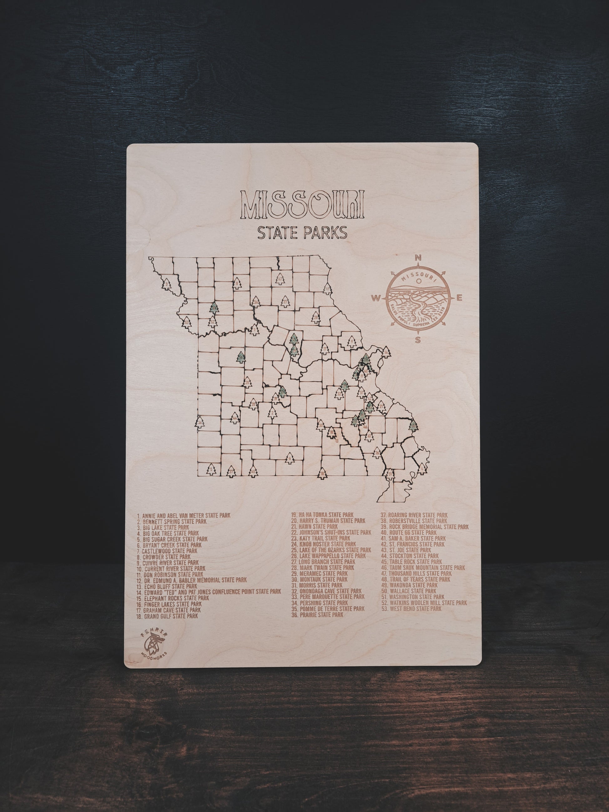 Fenrir Woodworks Missouri State Parks Map