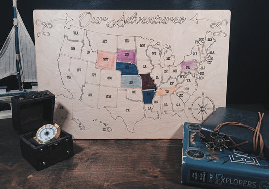Fenrir Woodworks Color in 50 States Map